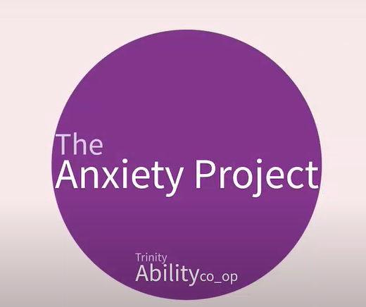 Anxiety Project logo, a dark purple circle with the light purple text.